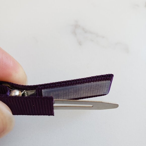 Grosgrain ribbon girls alligator hair clips, set of 5, no slip grip lined NWT - Picture 3 of 4